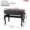 5 Core Piano Bench Wooden Height Adjustable Stool Heavy Duty Keyboard Seat with Storage - PNB WD HD BLK