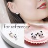 Cute Animal Panda Stud Earrings Women Ear Stud Tiny Earring; 3 Pairs