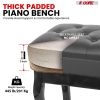 5 Core Piano Bench Wooden Height Adjustable Stool Heavy Duty Keyboard Seat with Storage - PNB WD HD BLK