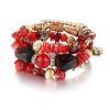 Women Boho Multilayer Irregular Crystal Beads Charm Bracelets Vintage Jade Stone Bracelets Yoga Bangles Ethnic Jewelry