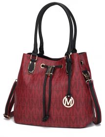 MKF Collection Jane Tote Handbag by Mia k (Material: Polycarbonate, Color: BURGUNDY)