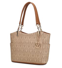 MKF Collection Braylee M Signature Tote Handbag by Mia k (Material: Polycarbonate, Color: Beige)