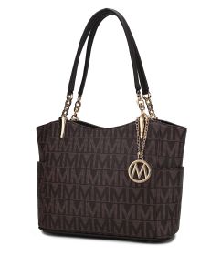 MKF Collection Braylee M Signature Tote Handbag by Mia k (Material: Polycarbonate, Color: Chocolate)