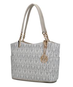 MKF Collection Braylee M Signature Tote Handbag by Mia k (Material: Polycarbonate, Color: White)