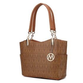 MKF Collection Braylee M Signature Tote Handbag by Mia k (Material: Polycarbonate, Color: Tan)