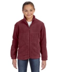 Youth 8 oz. Full-Zip Fleece - SAFETY YELLOW - S (Color: WINE, size: XL)