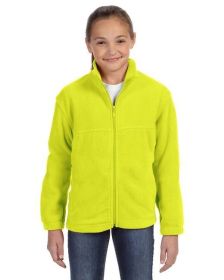 Youth 8 oz. Full-Zip Fleece - SAFETY YELLOW - S (Color: SAFETY YELLOW, size: S)