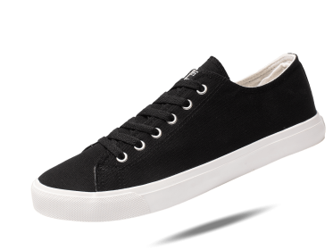 Fear0 NJ Simple Black/White Skateboard Gum Grip Skateboard Canvas Sneakers Men (size: Men 12/Women 13)