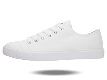 Fear0 NJ Unisex Retro Minimal All White Skateboard Sneaker Canvas Shoes (size: Women 9.5/Men 8.5)