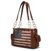 MKF Collection Alaina Vegan Leather Women Flag Shoulder Bag by Mia K