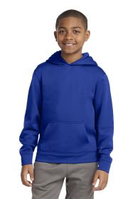 Sport-Tek Youth Sport-Wick Fleece Hooded Pullover YST244 (Color: TRUE ROYAL, size: M)