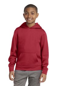 Sport-Tek Youth Sport-Wick Fleece Hooded Pullover YST244 (Color: Deep Red, size: XS)