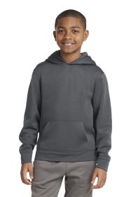 Sport-Tek Youth Sport-Wick Fleece Hooded Pullover YST244 (Color: Dark Smoke Grey, size: S)