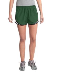 Sport-Tek Ladies Cadence Short LST304 (Color: Forest Green/ White/ Black, size: XXL)