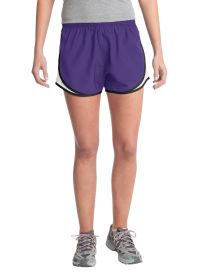 Sport-Tek Ladies Cadence Short LST304 (Color: Purple/ White/ Black, size: M)