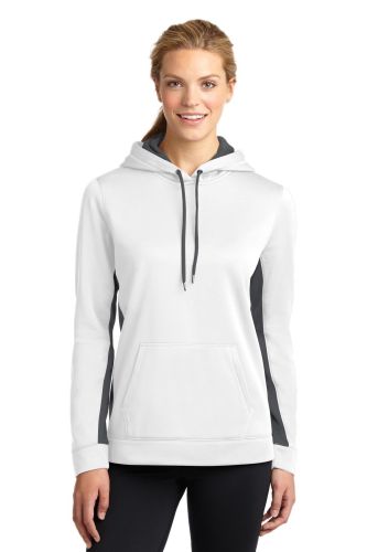 Sport-Tek Ladies Sport-Wick Fleece Colorblock Hooded Pullover LST235