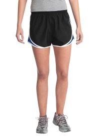 Sport-Tek Ladies Cadence Short LST304 (Color: Black/ True Royal/ White, size: L)