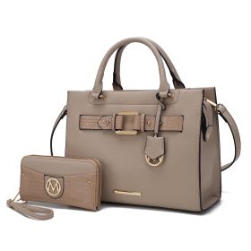 MKF Collection Virginia Vegan Leather Women Tote Bag with Wallet by Mia K (Material: Vegan Leather, Color: Taupe)