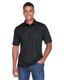 CORE365 88181P Men's Origin Performance Piqué Polo with Pocket (Color: Black, size: S)
