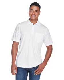 CORE365 88181P Men's Origin Performance Piqué Polo with Pocket (Color: White, size: 3XL)