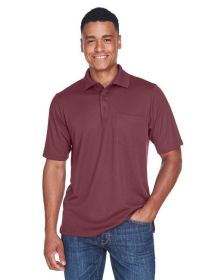 CORE365 88181P Men's Origin Performance Piqué Polo with Pocket (Color: BURGUNDY, size: 2XL)