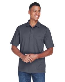 CORE365 88181P Men's Origin Performance Piqué Polo with Pocket (Color: CARBON, size: 4XL)