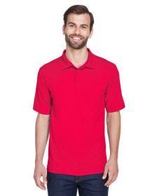 UltraClub 8210T Men's Tall Cool & Dry Mesh Piqué Polo (Color: Red, size: XLT)