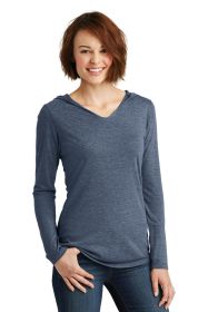 District Women's Perfect Tri Long Sleeve Hoodie DM139L (Color: Navy Frost, size: 4XL)