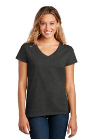 District Women's Re-Tee V-Neck DT8001 (Color: CHARCOAL HEATHER, size: XL)