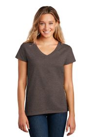 District Women's Re-Tee V-Neck DT8001 (Color: Deep Brown Heather, size: XXL)