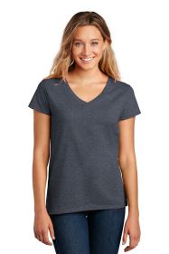 District Women's Re-Tee V-Neck DT8001 (Color: Heathered Navy, size: M)