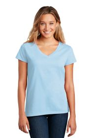 District Women's Re-Tee V-Neck DT8001 (Color: Crystal Blue, size: 4XL)