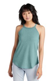 District Women's Perfect Tri Rocker Tank DT137L (Color: Heathered Eucalyptus Blue, size: M)