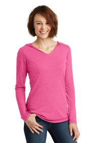 District Women's Perfect Tri Long Sleeve Hoodie DM139L (Color: Fuchsia Frost, size: 3XL)