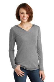 District Women's Perfect Tri Long Sleeve Hoodie DM139L (Color: Grey Frost, size: M)