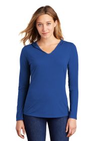 District Women's Perfect Tri Long Sleeve Hoodie DM139L (Color: Deep Royal, size: S)