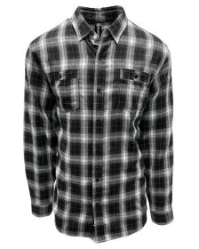 Burnside B8220 Men's Perfect Flannel Work Shirt (Color: BLACK/ WHITE, size: L)