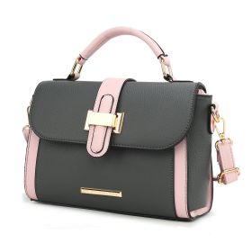 MKF Collection Willa Color Block Vegan Leather Women Shoulder Bag by Mia k (Material: Vegan Leather, Color: CHARCOAL)