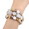 Women Boho Multilayer Irregular Crystal Beads Charm Bracelets Vintage Jade Stone Bracelets Yoga Bangles Ethnic Jewelry