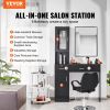 VEVOR Salon Station, Wall Mount Barber Salon Station for Hair Stylist, Beauty Spa Furniture Set, 1 Storage Cabinet