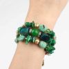 Women Boho Multilayer Irregular Crystal Beads Charm Bracelets Vintage Jade Stone Bracelets Yoga Bangles Ethnic Jewelry