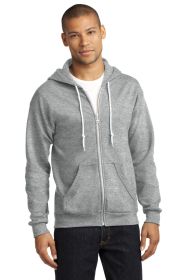 Anvil Full-Zip Hooded Sweatshirt 71600 (Color: Heather Grey, size: S)
