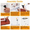 Rolling Laptop Table Portable Computer Desk Movable Table with Adjustable Height Tilting Angle