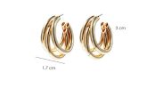 C Shaped Multi-Layer Hoop Earrings Stud Geometric Hollow Circle Round Dangle Drop Earrings Fashion Jewelry for Women Girls